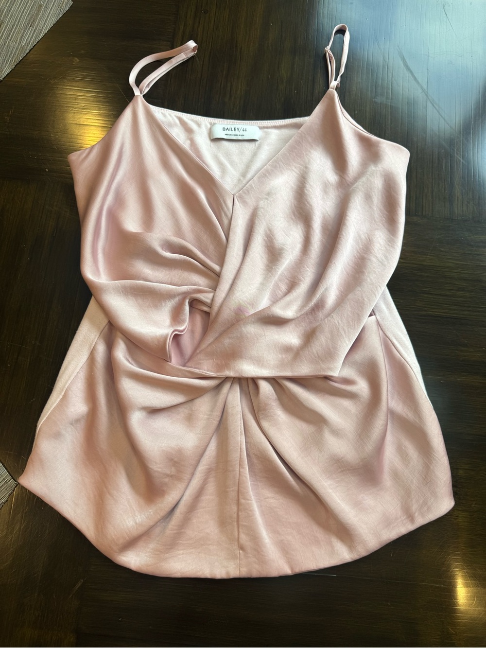 Bailey 44 Card Counting Twist-Front Satin Cami in Pink